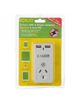 Korjo USB and Power Adaptor Europe NZ