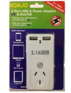 Korjo USB and Power Adaptor UK NZ